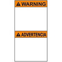 HellermannTyton 596-00994 Labels Pre-Printed Header Label, WARNING, English/Spanish, Perforated, 2.75" X 5.0", PET, Orange, 250/roll