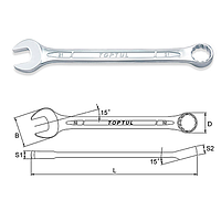TOPTUL AAEB4343 Standard Combination Wrench 15° Offset (43mm)