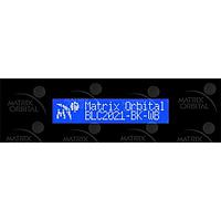Matrix Orbital BLC2021-BK-USB-WB PC Bay Inserts, LCD Characters 20x2 Wht Txt Blu B/G No Key w/ Black Bkt