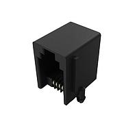 GCT (Global Connector Technology) MJ3250-44-0 Connectors 4P4C Mod jack Black R/A TH Top tab Tray