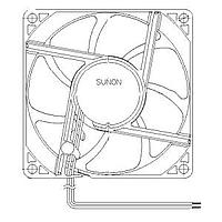 Sunon EF80252S2-1000U-A99 Axial DC Axial Fan, 80x80x25mm, 24VDC, Sleeve, Lead Wires, Auto Restart, MagLev Motor