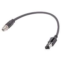 HARTING 09480222011150 Ethernet Cables / Networking Cables M12 D-code Overmolded Cable Assembly, straight male to RJ45, EtherRail Flex (4xAWG22/7), black, 15m