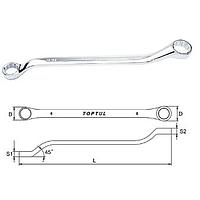 TOPTUL ACAH0810 Double Ring Wrench 45° Offset (1/4x5/16 inch)