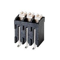Same Sky (formerly CUI Devices) TBLH12V-381-03BK Fixed Terminal Blocks Screwless, High Temperature, Vertical, 3.81 mm pitch, Black with Gray Button