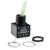 NKK Switches TL22DFAW015F Fully illuminated toggles DPDT ON-NONE-ON GRN