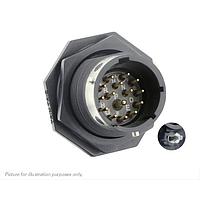 Eaton Souriau-Sunbank UTGX714D15PZ32 Receptacles Jam nut receptacle & hold down clips,without backshell, with 15 male PCB contacts, IP68/69K in unmated conditions, keying Z