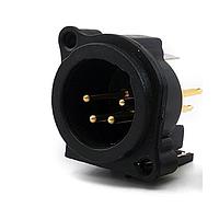 Io Audio Technologies IO-XLR4-M-EV Connectors 4-Pin XLR Chassis Connector, Male, Vertical, PCB Mount, Separate Ground Pin