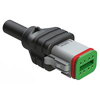 Amphenol SINE Systems AT06GY-08SA-N-TPE-M4 Single Ended 8 Position Plug Single-Ended Molded Cable Assembly. Black TPE, Uses Connector  AT06-08SA, 4 Meter Length