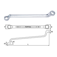 TOPTUL AAEI3842 Double Ring Wrench 75° Offset (38x42mm, L=440mm)