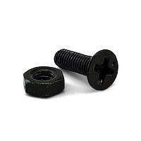 Io Audio Technologies IO-M3X10/M3HN-B-100 Phillips Flat Head M3 Thread, 10mm, Flathead Phillips, Steel, Black, Pack=100 (100 Screws/100 Nuts)