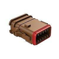 Amphenol SINE Systems AT06-12SD-OMRDBRN Automotive Connectors 12 Position Overmolded Plug, Socket, Reduced Seal, Keyed D, Brown