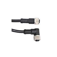 Amphenol LTW MSDP04FL-SDPFR-SB003 Sensor Cables / Actuator Cables M Series Sensor Connector, M12, D Code, Plastic, 4A, 04 pins, Female Connector, Female Contact, Straight-to-Right Angle, Screw Thread, Overmolded Double Ended, Length 3000mm, IP68