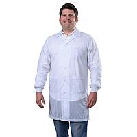 Desco 73634 Lab Coat with Knitted Cuffs (White, X-Large)