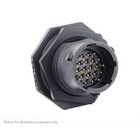 Eaton Souriau-Sunbank UTSX714E19PX Receptacles Jam nut receptacle, without backshell, with 19 male solder contacts, IP68/69K in unmated conditions, keying X