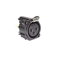 Amphenol Audio AC3FAV1-AU-PRE Connectors 3 Pole XLR Female Chassis Mount A Type Gold Contacts Black Finish Vertical PCB