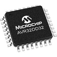 Microchip Technology AVR32DD32-I/PT MCUs 32KB, 4KB RAM, 32p, 24MHz, MVIO, 12b ADC, ZCD, DAC, 2xUART, SPI, TWI