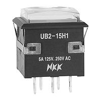 NKK Switches UB215KKW015C-1JB Pushbutton Switches 5A SPDT ON (ON) RED