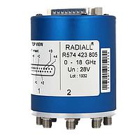 Radiall R573402085 Coaxial Switches SP10T Ramses SMA 18GHz Normally open 12Vdc BCD TTL Diodes D-sub connector