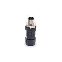 Amphenol LTW M12A-08BMMB-SL7001 Circular Metric Connectors M12 Circular Metric Connector, A Code, Metal, 2A, 08 pins, Male Connector, Male Contact, Straight, Screw Thread, Screw-in, Field Installable, F4.0 - F8.0mm, IP67 Mated