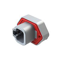 Amphenol SINE Systems ATP13-4P-BM03GRY 4-Way 4Pos 90deg PCB Flng Mnt Rcpt Tin pins