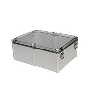Bud Industries PTH-22760-LC Electrical Enclosures PC+10% Fiberglass Box, Self-Locking Latch and Clear Cover (16.9 X 13 X 7.1 In)
