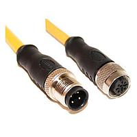 Mueller C4AC10M003 Sensor Cables / Actuator Cables UL Listed, M12 Cordset, 4-Pos Male Straight-Female Straight, 22 AWG, 3M