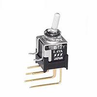 NKK Switches B12JJVD Toggle Switches SPDT ON-ON 0.4VA AMB VERTICAL PC