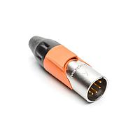 Amphenol Audio AX5M3M-AU Connectors 5P PIN M PLUG GLD W ORG MRK SLEEVE