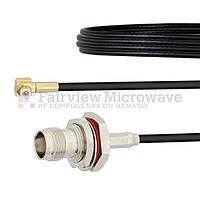 Fairview FMCA1443 Snap-On RA MMBX Plug to TNC Female Bulkhead Cable RG174 Coax