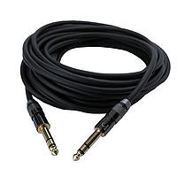 Io Audio Technologies IO-BP176005-T3MBK Audio Patch Cord Balanced Patch Cable, 1/4"TRS to 1/4"TRS, Black & Gold Connector, Stereo, 5'