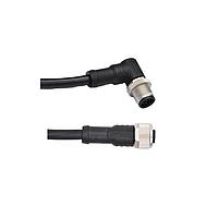 Amphenol LTW MSAP10FL-SAPMR-SB003 Sensor Cables / Actuator Cables M12 Circular Metric Connector, A Code, Plastic, 1.5A, 10 pins, Female Connector, Female Contact, Straight-to-Right Angle, Screw Thread, Overmolded Double Ended, Length 3000mm, IP68 / IP69K