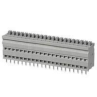 Same Sky (formerly CUI Devices) TBL009V-254-21GY-2GY Fixed Terminal Blocks Terminal block, screwless, 2.54, Vertical, 21, Gray w Gray Button