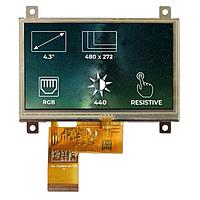 Riverdi SM-4.3A480272TFWR00 TFT LCD Displays 4.3", RGB, frame, RTP, airbond