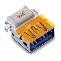 Wurth Elektronik 692121330100 USB Type A Connectors WR-COM 3.0 TypeA Rvs 9Pin HztlFeml Offset
