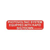 Panduit PPS0104BRERS-L Photovoltaic System Equipped with Rapid Shutdown Solar Label, 1.00" H x 4.00" W, 'Photovo