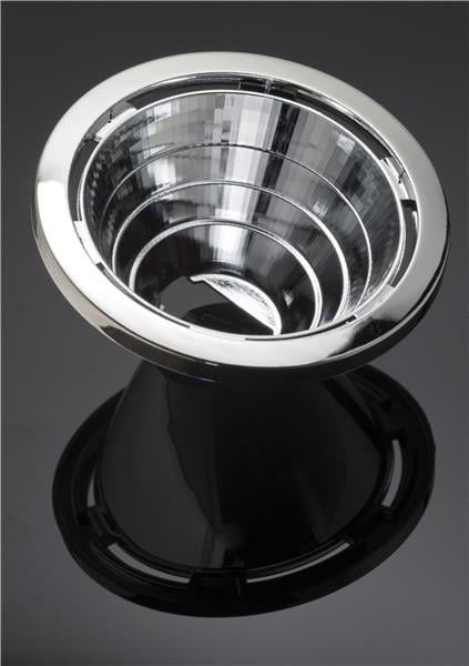 LED reflector components used for shaping and directing light output