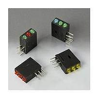 BIVAR H380CYDL LED Circuit Board Indicators LED Assembly, Right Angle, 1.8 mm LED, Tri-Level, 1 Station, Yellow, 585 nm