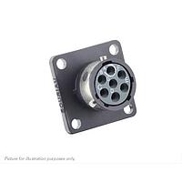 Eaton Souriau-Sunbank UTGX010E7S Receptacles Square flange receptacle, without backshell, with 7 female solder contacts, IP68/69K in unmated conditions