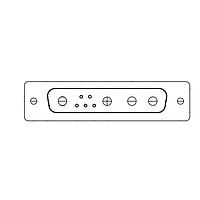NorComp 680M9W4203L411 Mixed Contact D-Sub Connectors Power Combo D Solder Cup 9W4/F/40A/SC