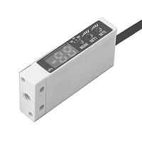 Nidec Components PS6-102V-NWM Industrial Pressure Sensors 0 ~ - 100 kPa, gauge vacuum version, 1 switch output w/adjustable hysteresis and analog output NPN open collector, non-corrosive gases, R 1/8 male screw with M5 female screw, cable lead