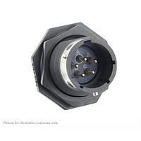 Eaton Souriau-Sunbank UTGX714D5PW Receptacles Jam nut receptacle, without backshell, with 5 male PCB contacts, IP68/69K in unmated conditions, keying W