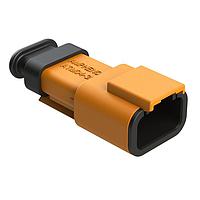 Amphenol SINE Systems ATM04-3P-SR01OR Connectors 3 Position, Receptacle, Pin, Strain Relief End Cap, Green Body