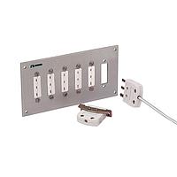 OMEGA MTP1-06-K Jack Panel Assemblies with Miniature 3-Prong TC and RTD Connectors (K, ANSI, 3-Prong Miniature Male Thermocouple Connector)