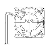 Sunon PF40201B1-1Q01A-A99 Axial Axial Fan, 40x40x20mm, 13.5VDC, 0.79"H2O, Auto Restart, Application: Head Lamp