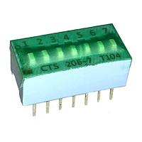 CTS Electronic Components 206-7ST DIP Switches SPST 7 switch sections