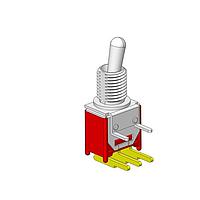 Dailywell 2MS1T2B2M6RES Toggle Switches Sub-Miniature SPDT switch on-on right angle pc thru-hole