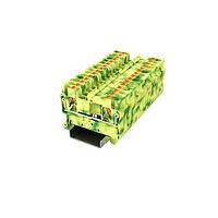Amphenol Anytek APTS252PEYG00G DIN Rail Terminal Block APT 2.5mm2/1-1 PE YG Ground terminalSingle layer , 1in-1out Yellow-Green