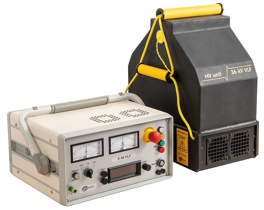 Technician performing inspection on an electrical test instrument