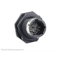 Eaton Souriau-Sunbank UTGX712D8PW Receptacles Jam nut receptacle, without backshell, with 8 male PCB contacts, IP68/69K in unmated conditions, keying W