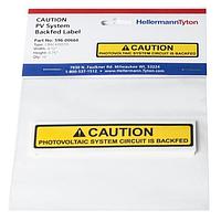 HellermannTyton 596-00666 Solar Label CAUTION PV SYS BACKFED 10/PK